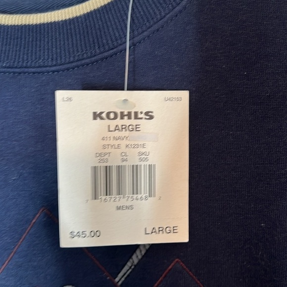 VINTAGE NWT C&B Sport Embroidered Sweatshirt  Pullover Crewneck - Navy  Large - Picture 5 of 6